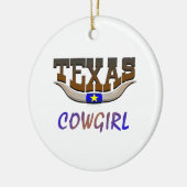 T-SHIRT Texas-Cowgirl Keramikornament (Links)