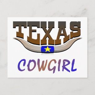 T-Shirt Texas Cowgirl Postkarte