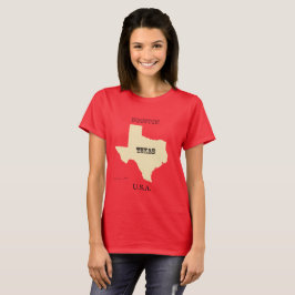 T - Shirt - Texas Karte mit Stadt
