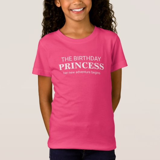 T-Shirt : The Birthday PRINCESS (pink) (Vorderseite)