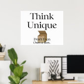 T-SHIRT Think einzigartig Poster (Heimbüro)