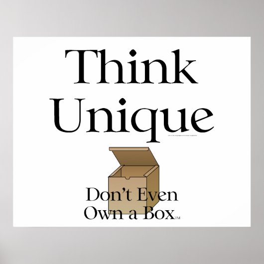 T-SHIRT Think einzigartig Poster (Vorne)