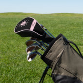 T-Shirt Time Clock Schwarz Rosa Name Monogramm Golf Headcover (In SItu)