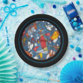 T-Shirt Time Golf Muster 2 Pappteller (Party)