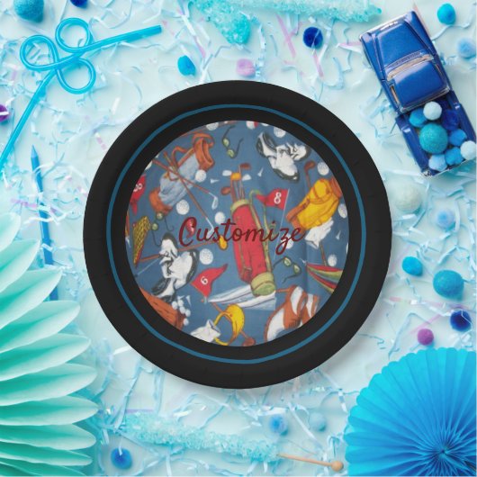 T-Shirt Time Golf Muster 2 Pappteller (Party)