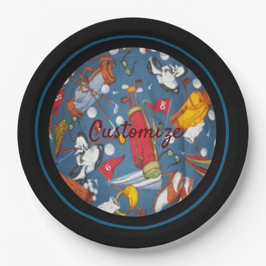 T-Shirt Time Golf Muster 2 Pappteller (Vorderseite)