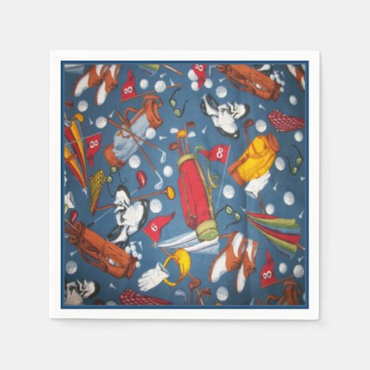 T-Shirt Time Golf Pattern Napkins Serviette (Vorderseite)