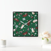 T-Shirt Time Golf Quadratische Wanduhr (Zuhause)