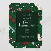 T-Shirt Time Golf Turnier - Grüne Einladung (Vorne/Hinten)