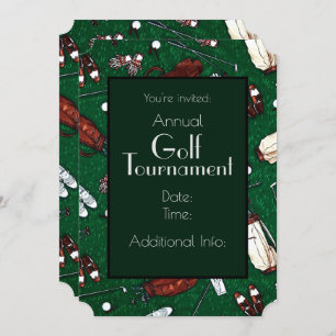 T-Shirt Time Golf Turnier - Grüne Einladung