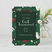 T-Shirt Time Golf Turnier - Grüne Einladung (Stehend Vorderseite)