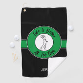 T-Shirt Time Golfer Spaß Sportmonogramm Schwarz Gr Golfhandtuch (Insitu)