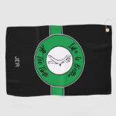 T-Shirt Time Golfer Spaß Sportmonogramm Schwarz Gr Golfhandtuch (Horizontal)