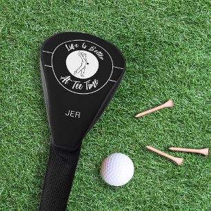 T-Shirt Time Golfer Sports Spaß Monogramm Schwarz- Golf Headcover