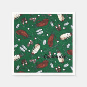 T-Shirt Time Green Golf Pattern Napkins Serviette (Vorderseite)