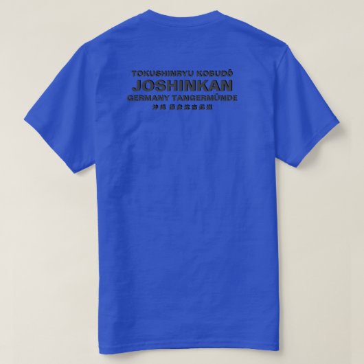 T-Shirt Tokushinryu, Kobudo, Joshinkan, TM, blue (Design Rückseite)
