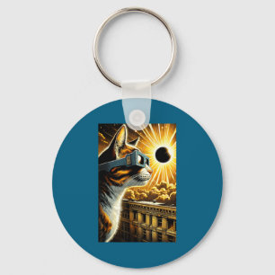 T-Shirt tragendes Katze Sonnenfinsternis Brille Vi Schlüsselanhänger
