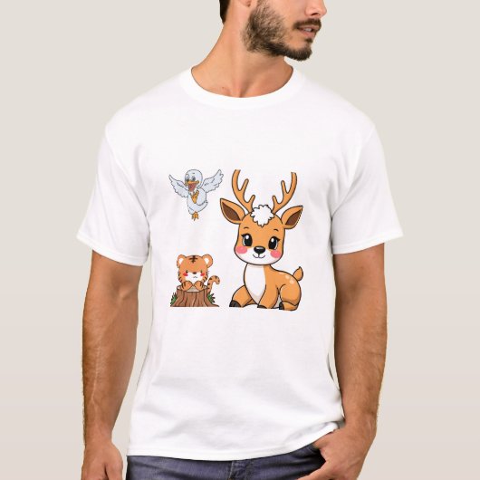 T-Shirt "Treffen der Waldtiere" (Vorderseite)