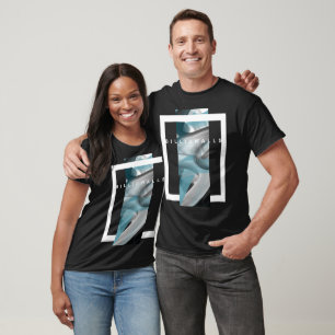 T - Shirt Trend Abstrakt Blauer Ozean