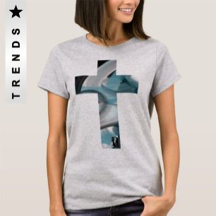 T - Shirt Trend Abstrakt Blauer Ozean