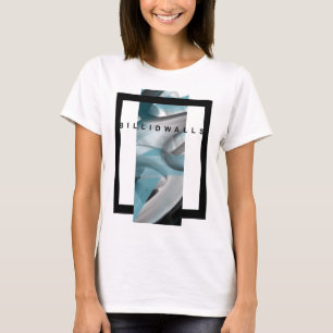 T - Shirt Trend Abstrakt Blauer Ozean