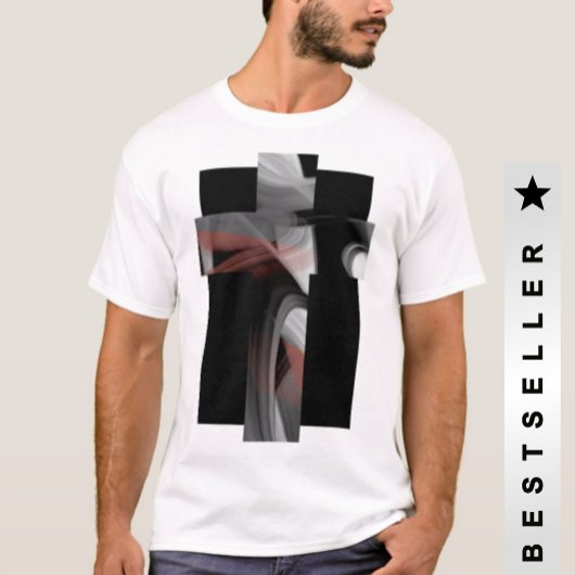 T - Shirt Trend Abstrakt Schwarz-weiß Powdery