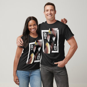 T - Shirt Trend Abstrakt Schwarz-weiß Powdery