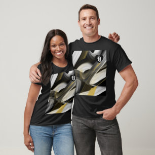 T - Shirt Trend Abstrakte Art Schwarz-weiß