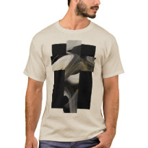 T - Shirt Trend Abstrakte Art Schwarz-weiß