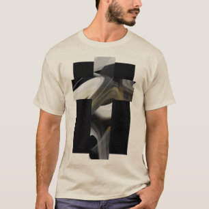 T-Shirt Trend Abstrakte Kunst Schwarz Weiß Gold