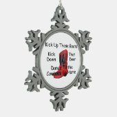 T-SHIRT treten oben jene Stiefel Schneeflocken Zinn-Ornament (Links)