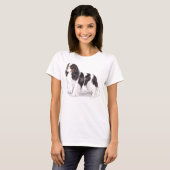 T-Shirt: unbekümmerter König Charles Spaniel T-Shirt (Vorne ganz)
