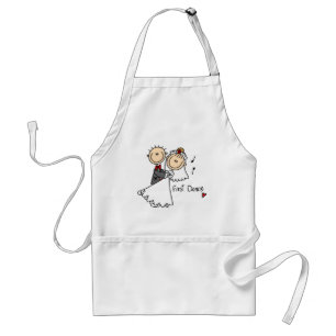 T - Shirt und Geschenke der Braut- und Groom First Schürze