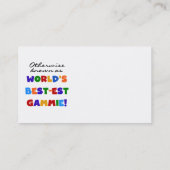T - Shirt und Geschenke der weltbesten Gammie Visitenkarte (Rückseite)