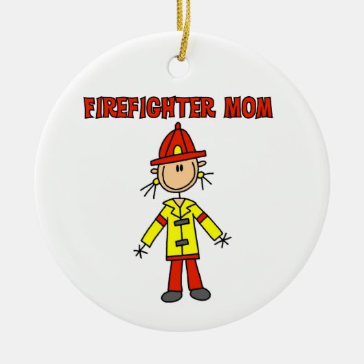 T - Shirt und Geschenke für Feuerwehrleute Mama Keramik Ornament (Vorne)