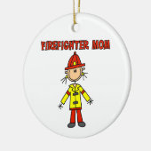 T - Shirt und Geschenke für Feuerwehrleute Mama Keramik Ornament (Links)
