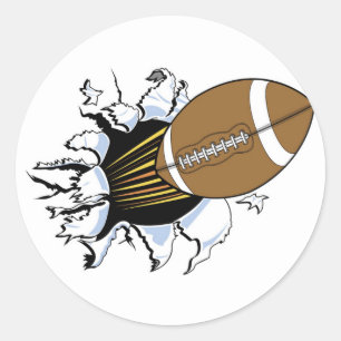 T - Shirt und Geschenke für Fußball Burst Runder Aufkleber