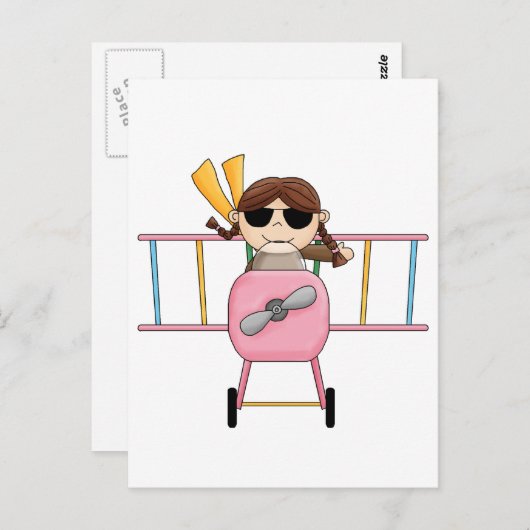 T - Shirt und Geschenke für Girl Pilot Postkarte (Vorne/Hinten)
