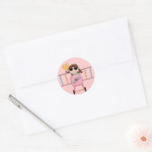 T - Shirt und Geschenke für Girl Pilot Runder Aufkleber (Umschlag)