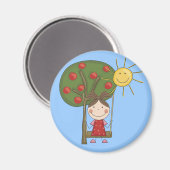 T - Shirt und Geschenke für Mädchen Magnet (Vorderseite/Rückseite)