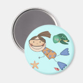 T - Shirt und Geschenke für Mädchen Magnet (Vorderseite/Rückseite)