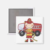 T - Shirt und Geschenke für männliche Feuerwehrmän Magnet (Vorderseite/Rückseite)