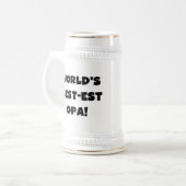T - Shirt und Geschenke für Opa Black Text weltwei Bierglas (Vorderseite Links)