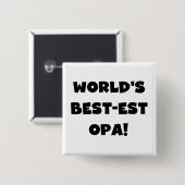 T - Shirt und Geschenke für Opa Black Text weltwei Button (Vorne & Hinten)