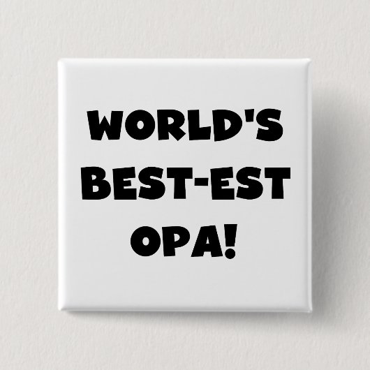 T - Shirt und Geschenke für Opa Black Text weltwei Button (Vorderseite)