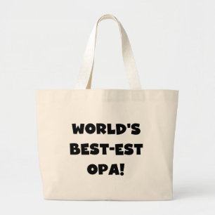 T - Shirt und Geschenke für Opa Black Text weltwei Jumbo Stoffbeutel