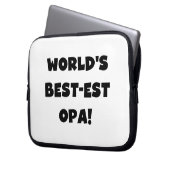 T - Shirt und Geschenke für Opa Black Text weltwei Laptopschutzhülle (Vorderseite Links)