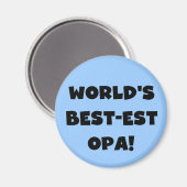 T - Shirt und Geschenke für Opa Black Text weltwei Magnet (Vorderseite/Rückseite)