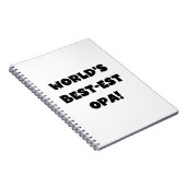 T - Shirt und Geschenke für Opa Black Text weltwei Notizblock (Rechte Seite)