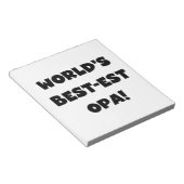 T - Shirt und Geschenke für Opa Black Text weltwei Notizblock (angewinkelt)